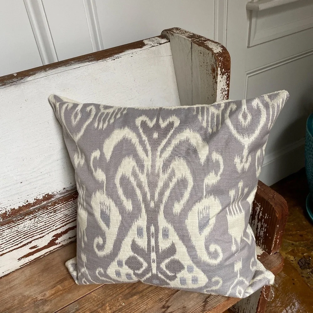 Two Custom Made Purple Ikat  Accent Pillow Covers